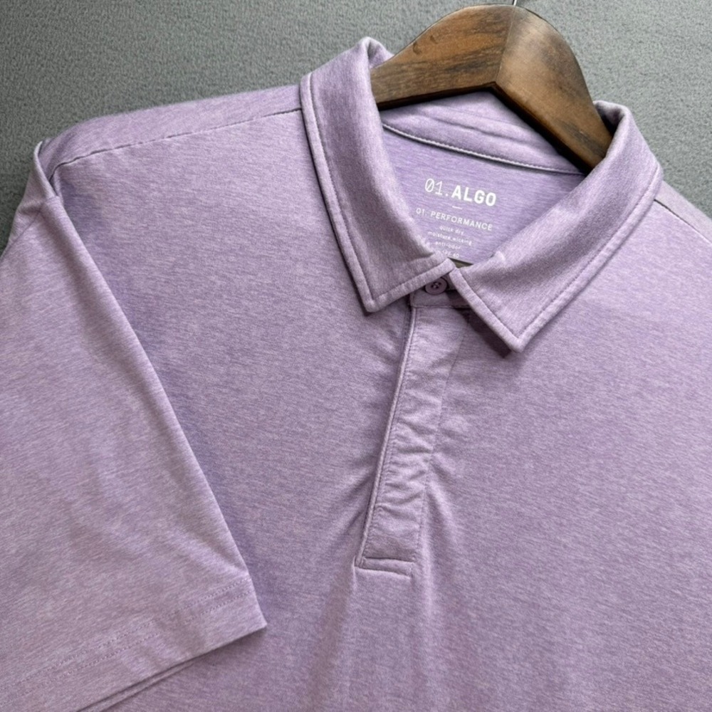 01.ALGO Polo Shirt Mens XL Lavender 01. Performance Short Sleeve Athleisure Golf